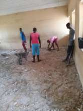 Before- renovating the floor and ceiling