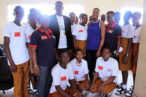 Graduating students with Ukwori Ejibe and Omololu