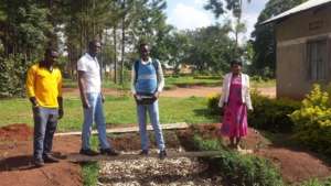 David and other students in their garden