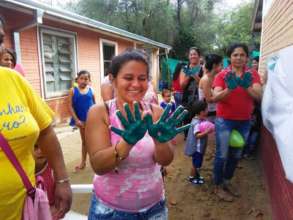 We painted our hands in a recreational activity