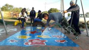 We paint games on the floor