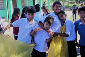 boys and girls helped to clean his schools.