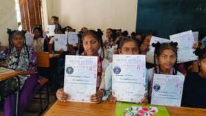 Children with their Play Manifesto Certificates