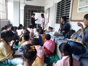 Children leading council meeting