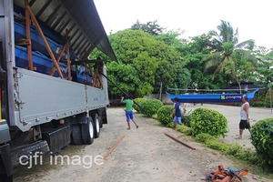 Loading of Brand New Fishing Boats to Truck