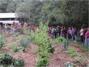 Visiting the vegetable garden in Tonatico ranch