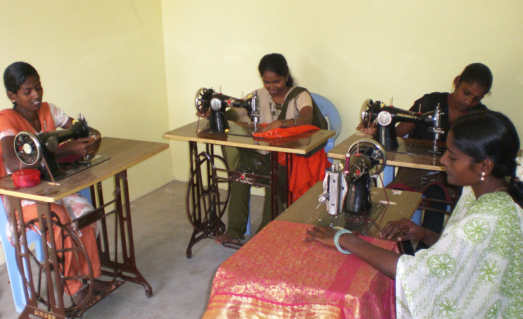 Sewing machine to poor youth to earn income