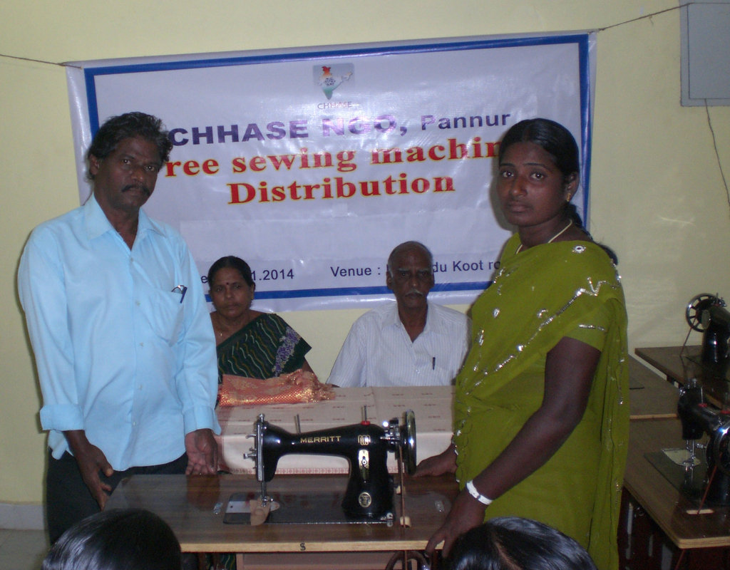 sewing machines to poor women to earn income