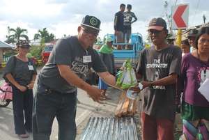 Distributing materials