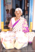 Donation of monthly groceries to poor elderly