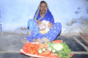Food Provision donation to poor oldage woman india