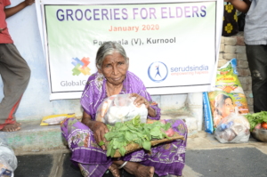 Groceries monthly donations to poor elderly person