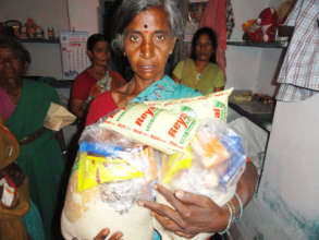 India elderly people getting food sponsorship