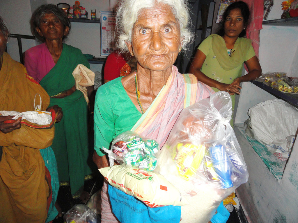 Sponsor food groceries to old age people in India