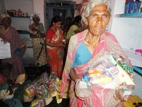 old age women receiving monthly food support