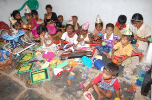 Toys donation to poor Children in daycare centers