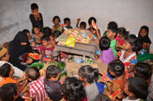 deprived children getting nutrition support by ngo
