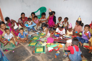 educating children in daycare center through play