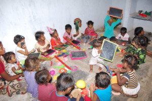 Playing with toys learning preprimary education