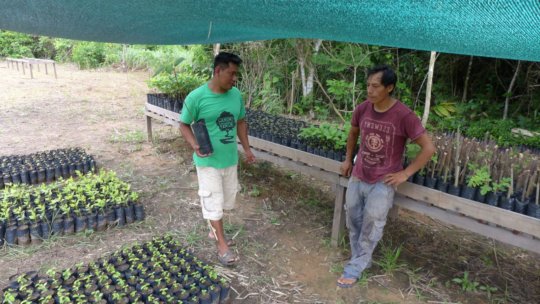 Nursery workers Elvis and Percy at La Joya Nursery