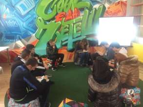Group exercise facilitated by a volunteer