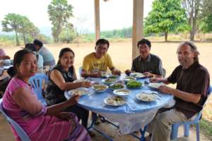 Enjoing a fine lunch, Akha style!