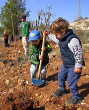 Young volunteers help plant new trees