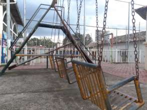 Empty park in Perquin where kids normally play.