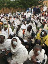 Patients waiting to have patches removed