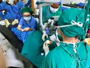 Patient undergoing cataract surgery