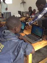 A student's first IT class in Rwanda