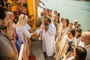 Darshan by Ganges river after Satsang.