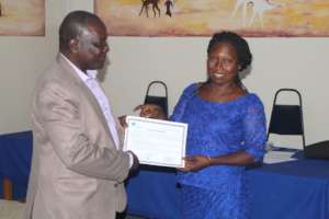 Course diploma handover for a teacher