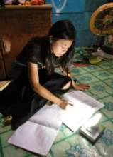 Ariska can study using her solar lamp