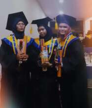 Laila - Middle -HS Graduation with her bestfriends