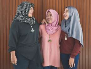 Nurlela, Sari and Fitriyah at College