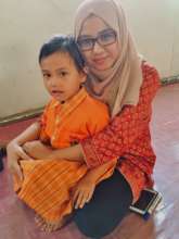 Pre-schooler, Sheela and teaching assistant Anis