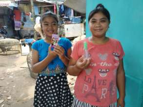 Receiving. vitamins and disinfectant