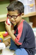 Bagas wearing his new eyeglasses