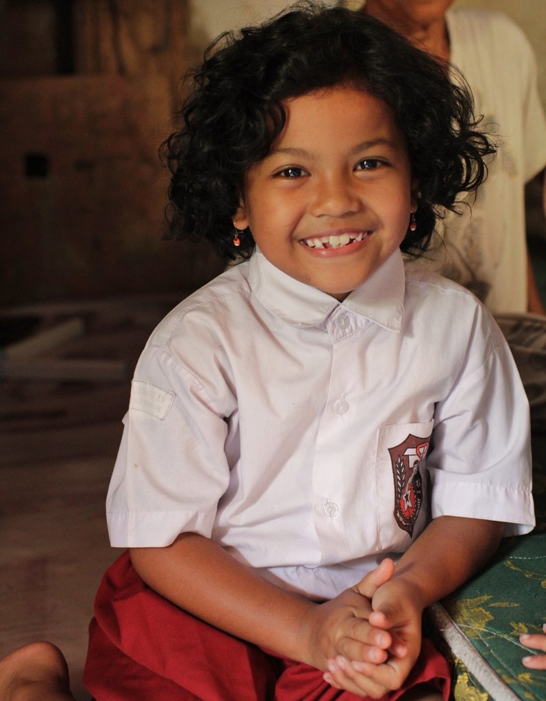 Septi in her school uniform