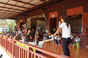 Rachana with LKC kids