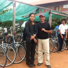 Rachana and Steve with bikes