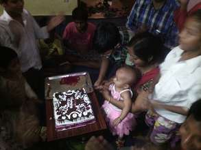 A birthday of a tiny neighbour at our home!