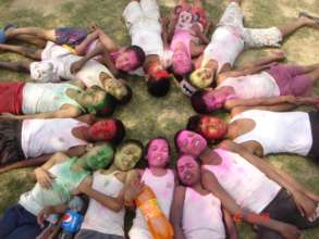 Our boys celebrating Holi festival this year