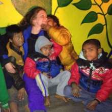 Belinda in our transit home