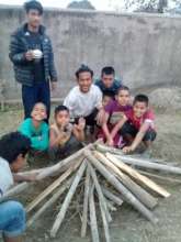 Preparations for the campfire