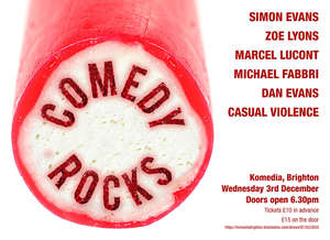 Comedy Rocks - 3 December, Brighton, UK
