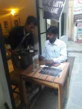 Samir at our charity cafe