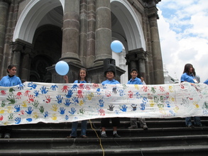 Giant Canvas in the "Plaza Grande", Ecuador