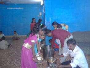 birth day celebration with food